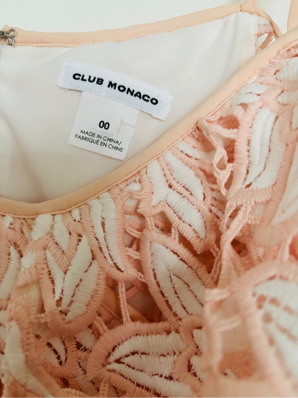 Club Monaco Blush One-Shoulder Lace Dress - Picture 2 of 4